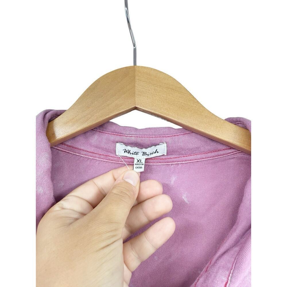 White Birch Mauve Pink Mineral Wash Pullover Tunic Top Fall Womens Size XL - Picture 2 of 6